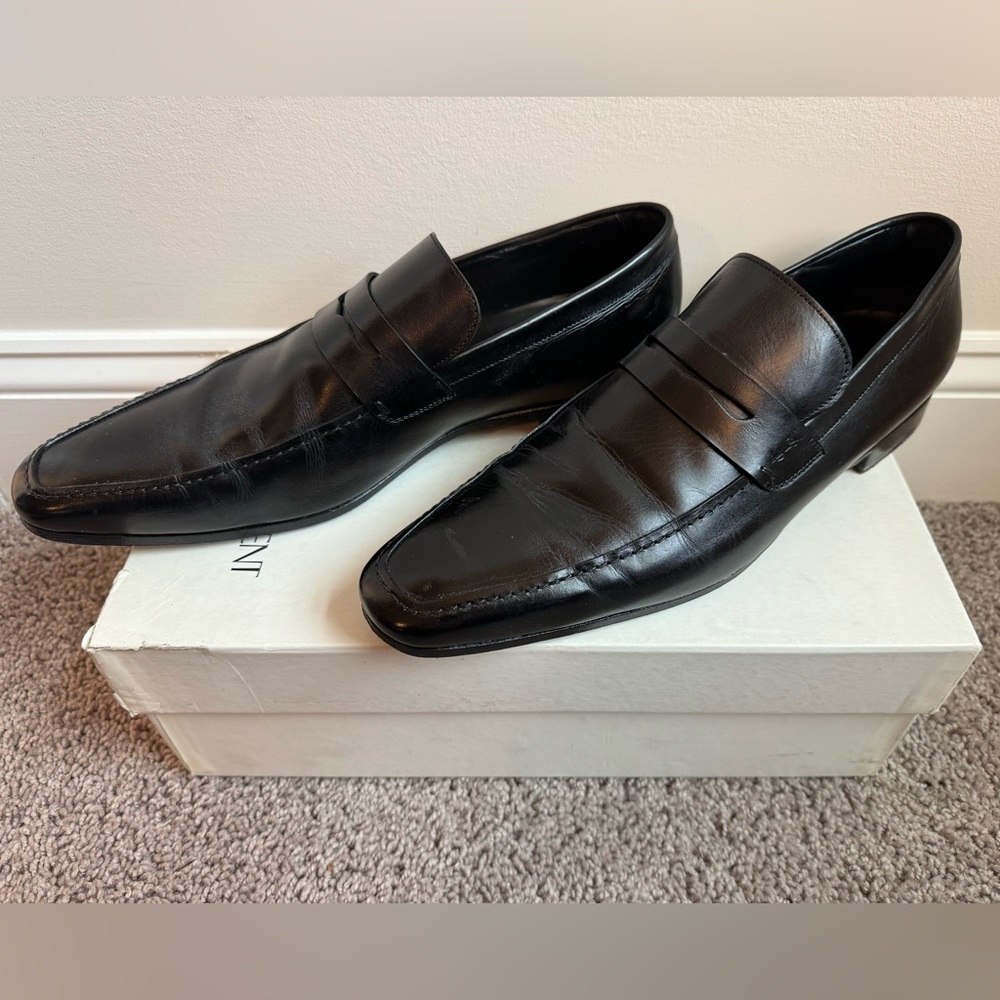 YSL Yves Saint Laurent Men’s Black (Nero) Leather Gatsby Mocassin Loafer Size 43